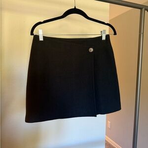 Commense Black Mini Skirt with Button Detail